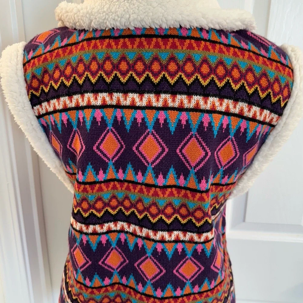 Johnny Was Yuya Sherpa Reversible Sweater Vest XL NWT $398‎